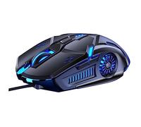 SWOOMEY USB Gaming Mouse Black Luminescent 6d Key Layout 6-button Abs Skin-like Layer Quiet Wired Mouse for Home and Office