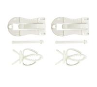SWOOMEY Vegetable Clips Easy to Carry 4pcs Parrot Plastic White Reusable Food Holders with Fixed Clamps Bird Cage Accessories for Bird Cage for Parrots and Small Animals