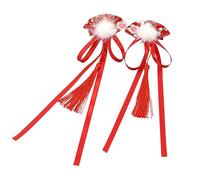 SWOOMEY Vintage Hair Accessories for Wedding Guest Girls Headbands Red Dusky Fascinator Chinese Fan Modeling Hairpin and Tassel Decor