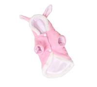 SWOOMEY Warm and Comfortable Dog Rabbit Costume with Hood and Bunny Ears, Polar Fleece Material, for Small Sized Dogs and Puppies during Halloween or Birthdays