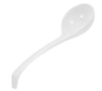 SWOOMEY White Porcelain Soup Spoon with Comfortable Grip and Microwave Safe Bone China Ceramic, for Serving Wontons and Miso Soup at Hotel Banquets and Gatherings