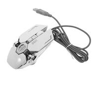 SWOOMEY Wired Computer Gaming Mouse with Upgraded Key Layout and Skin-like Plastic Layer, Silver Classic Style for Playing Computer Games, Programmable Lighting Mouse for Laptop