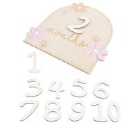 SWOOMEY Wooden Commemorative Plaque for Newborn Milestone Months Growth Cards Shower Boys Daisy Design Milestone Markers for First Year