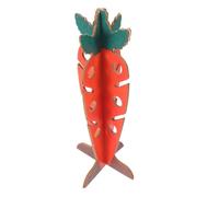 SWOOMEY Wooden Small Animal Hay Feeder Rack for Rabbits and Chinchillas, Carrot Shaped with Multilayer Design, Organised Feeding Solution and Tool-free Installation for Cage Use