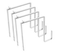 SWOOMEY Wreath Hanger and Stable Support Stainless Steel 4pcs Adjustable with Sturdy Material Silver Metal Hook for Cemetery Decorations Suitable for Holiday Memorial Ornament Display