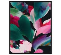 Swooping Color Symphony I Canvas Print Tropical Wall Decor by Art Remedy, Black Frame, 20 x 24