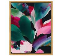 Swooping Color Symphony I Canvas Print Tropical Wall Decor by Art Remedy, Gold Frame, 16 x 20