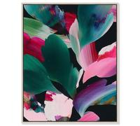 Swooping Color Symphony I Canvas Print Tropical Wall Decor by Art Remedy, Silver Frame, 20 x 24