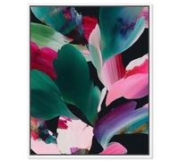 Swooping Color Symphony I Canvas Print Tropical Wall Decor by Art Remedy, White Frame, 20 x 24