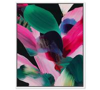 Swooping Color Symphony II Canvas Print Tropical Wall Decor by Art Remedy, White Frame, 16 x 20