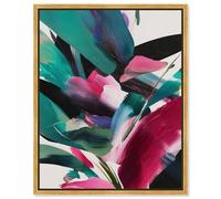 Swooping Color Symphony III Canvas Print Tropical Wall Decor by Art Remedy, Gold Frame, 20 x 24