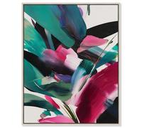 Swooping Color Symphony III Canvas Print Tropical Wall Decor by Art Remedy, Silver Frame, 24 x 30