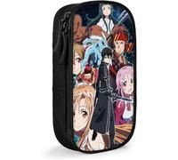 Sword Art Online Anime Large-Capacity Pencil case, Stationery Bag, Multi-Function Stationery Box, Suitable for Young Men and Women-Black SAOE