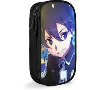 Sword Art Online Anime Large-Capacity Pencil case, Stationery Bag, Multi-Function Stationery Box, Suitable for Young Men and Women-Black SAOE