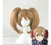 Sword Art Online Ayano Keiko Cosplay Wigs for Women Short Straight Synthetic Hair Anime Costume Wig Chip Ponytails show the picture