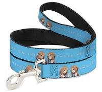 Sword Art Online Pet Leash, Dog Leash, Sword Art Online Asuna Comic Book Cover Pose and Logo Blue, 6 Feet Long 1.5 Inch Wide