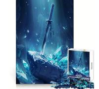 Sword Beneath The Crystal Jigsaw Puzzles for Teenagers 1000 Brain Workout Toy Simple Fun Image Assembly Cherished Gift (50x75cm)
