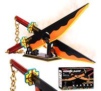 Sword Building Block, 82in Double Blade Tengen Uzui Sword Building Block with Stand, Handmade Cosplay Anime Sword Toy Building Set for Collecting and Gifting 1478Pcs