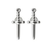 Sword Cartilage Earring for Women Men Unisex Stainless Steel 16G Punk Dagger Knife Stud Earrings Internally Threaded Flat Back Personalized Piercing Jewelry Tragus Nose Helix Conch Lip (Silver)