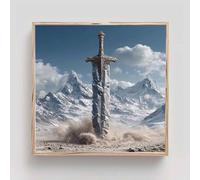 Sword Diamond Art Kits Adults, Diamond Painting Snow Mountain Crystal Art Kits for Adults Beginners DIY 5D Square Full Drill Gem Dots Embroidery Paintings Crafts for Home Wall Decor 18x18in bd5-r39