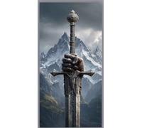 Sword Diamond Painting Snow Mountain Diamond Art Kits Adults Beginners 5D Square Drill Crystal Art Rhinestone Gem Dots Embroidery Paintings Crafts Picture Kits for Home Wall Decor 100x200cm tb42-j4