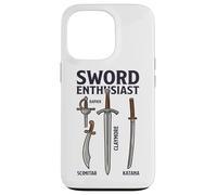 Sword Enthusiast Types Chart Rapier Claymore Katana Scimitar Case for iPhone 13 Pro