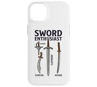 Sword Enthusiast Types Chart Rapier Claymore Katana Scimitar Case for iPhone 14 Plus