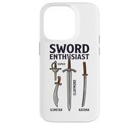 Sword Enthusiast Types Chart Rapier Claymore Katana Scimitar Case for iPhone 14 Pro