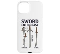 Sword Enthusiast Types Chart Rapier Claymore Katana Scimitar Case for iPhone 15 Plus