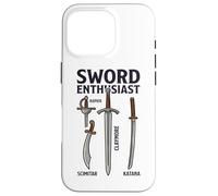 Sword Enthusiast Types Chart Rapier Claymore Katana Scimitar Case for iPhone 16 Pro