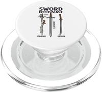 Sword Enthusiast Types Chart Rapier Claymore Katana Scimitar PopSockets PopGrip for MagSafe