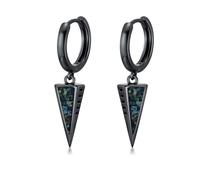 Sword/Feather/Spike/Cross Dangle Drop Earrings for Men Women 925 Sterling Silver Black Punk Hoop Earring Gothic Jewellery