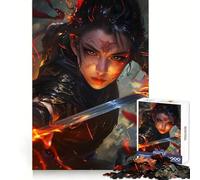 Sword Fight Woman 1000 Pieces Jigsaw Puzzles for Teenagers Cognitive Toy Gentle Leisure Pattern Assembly Fine Art Piece (38x52cm)