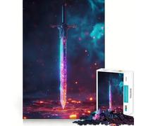 Sword Flame Aesthetic 1000 Pieces Jigsaw Puzzles for Teenagers Cognitive Toy Gentle Leisure Pattern Assembly Fine Art Piece (50x75cm)