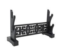 Sword Holder Rack Stand Horizontal Display Samurai Katana Wakizashi Classical Hollow Out Pattern 1-3 Tiers Black,2Tier