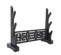 Sword Holder Rack Stand Horizontal Display Samurai Katana Wakizashi Classical Hollow Out Pattern 1-3 Tiers Black,3Tier