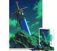 Sword in Stone Fantasy Illustration 1000 Piece Jigsaws for Teenagers Puzzle Memory Gain Relaxing Fun Design Assembly Warm Surprise (38x52cm)