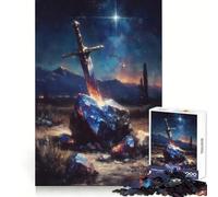 Sword in Stone Fantasy Landscape 1000 Piece Jigsaw Puzzles for Adults Jigsaw Mental Toy Soothing Fun Premium Cut Birthday Gift (50x75cm)
