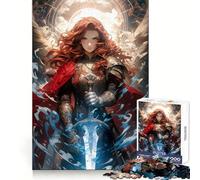 Sword Maiden 1000 Piece Jigsaws for Adults Puzzle Intellect Toy Relaxing Fun Quality Cut Fine Art Piece (38x52cm)