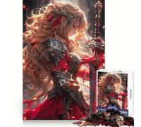 Sword Maiden Angel Jigsaw Puzzles 1000 Pieces for Adults Memory Boost Warm Time Image Assembly Fine Art Piece (38x26cm)