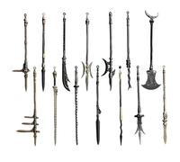 Sword|Mini Weapons 14Pcs 5 Inch Zinc Alloy Ancient Miniature Weapons Includes Lance, Halberd, Spear, Dagger-Axe & More, for Collectors