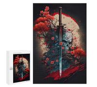 Sword of Vengeance: Winter Activity Gift, 1000 PCS Wooden Brain Teaser for Adults, with A Decorative Finished Picture