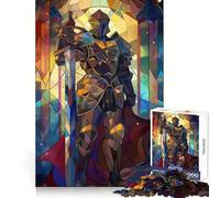 Sword Paladin Stained Glas Puzzles for Teenagers 1000 Pieces Think Smart Toy Soothing Play Smooth Cut Amazing Present (38x52cm)