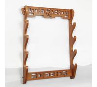 Sword Stands-Natural Bamboo Multi-layer Wall-mounted Sword Holder With Carved Blessing Character,Wall-mounted Sword Display Rack,Classical Hollow Decorative Racks For Katana,bokken,samurai Sword