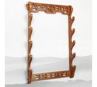 Sword Stands-Natural Bamboo Multi-layer Wall-mounted Sword Holder With Carved Blessing Character,Wall-mounted Sword Display Rack,Classical Hollow Decorative Racks For Katana,bokken,samurai Sword