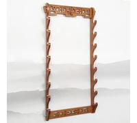 Sword Stands-Natural Bamboo Multi-layer Wall-mounted Sword Holder With Carved Blessing Character,Wall-mounted Sword Display Rack,Classical Hollow Decorative Racks For Katana,bokken,samurai Sword