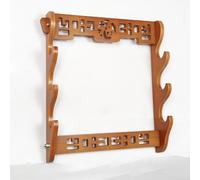 Sword Stands-Natural Bamboo Multi-layer Wall-mounted Sword Holder With Carved Blessing Character,Wall-mounted Sword Display Rack,Classical Hollow Decorative Racks For Katana,bokken,samurai Sword
