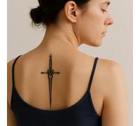 Sword tattoo - Temporalis® | Temporary tattoos for women and men - Vegan fake tattoos, waterproof and EU-certified - Lasts 1 to 2 weeks [ excalibur ]