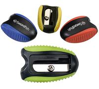 Swordfish [40287]‘Soft Grip’ Pencil Sharpener [Pack of 2] Assorted Colours ,Yellow,Blue,Green,Red