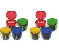 Swordfish Canister Flip Double Hole Canister Pencil Sharpener [Pack of 2] Assorted Colours [40291], Yellow,Blue,Green,Red